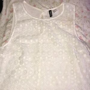 white laced top